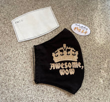 Load image into Gallery viewer, Hamilton (3 different styled) Gold & Black Mask