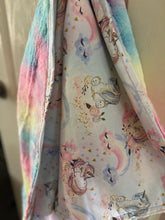 Load image into Gallery viewer, Blue Unicorn Minky Blanket
