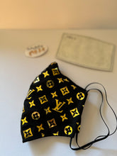 Load image into Gallery viewer, Black Louis Vuitton Style Mask