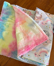 Load image into Gallery viewer, Blue Unicorn Minky Blanket