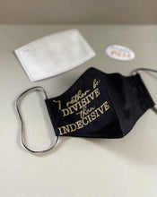 Load image into Gallery viewer, Hamilton “I rather be DIVISIVE” Gold & Black Mask