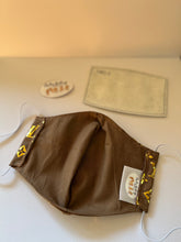 Load image into Gallery viewer, Brown Louis Vuitton Style Mask