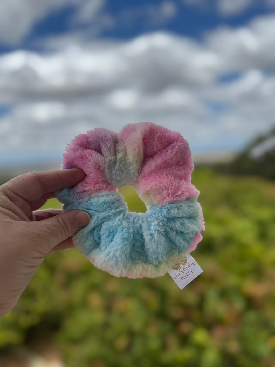 Rainbow Minky Scrunchie