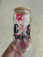 Load image into Gallery viewer, Dog Mama - 16oz Glasses with Bamboo Lid &amp; Glass Straw
