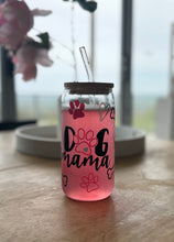 Load image into Gallery viewer, Dog Mama - 16oz Glasses with Bamboo Lid &amp; Glass Straw
