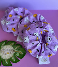 Load image into Gallery viewer, Purple Ghosts Scrunchie
