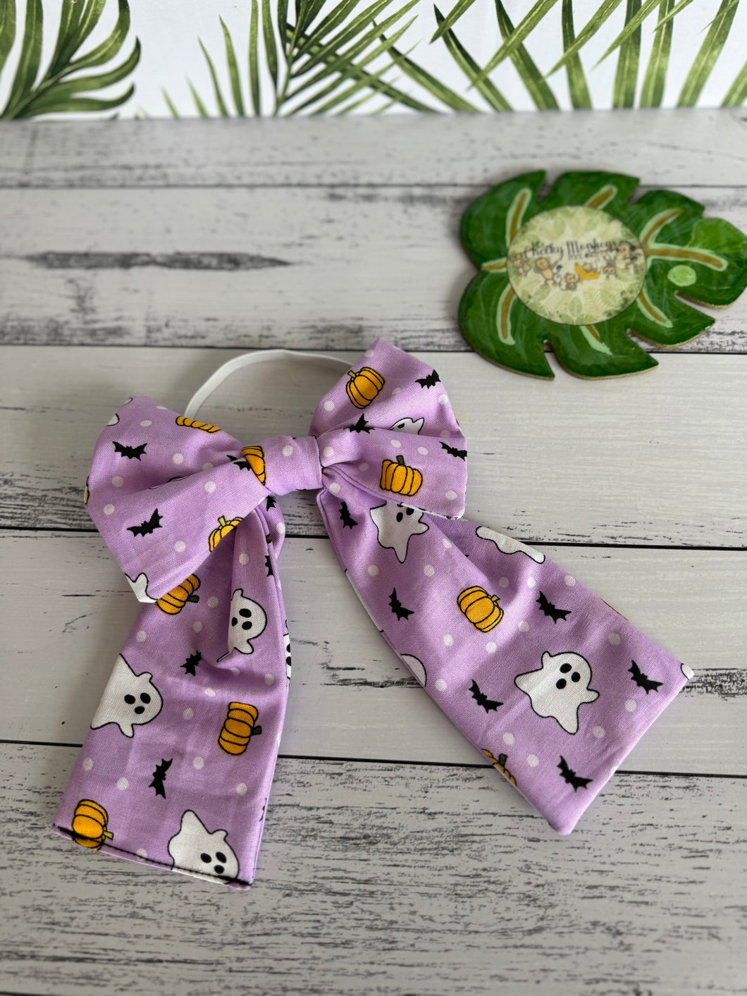 Cute Ghosts & Pumpkins Pet Bow