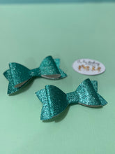 Load image into Gallery viewer, Glitter Blue Bow Clips - 2 Pack
