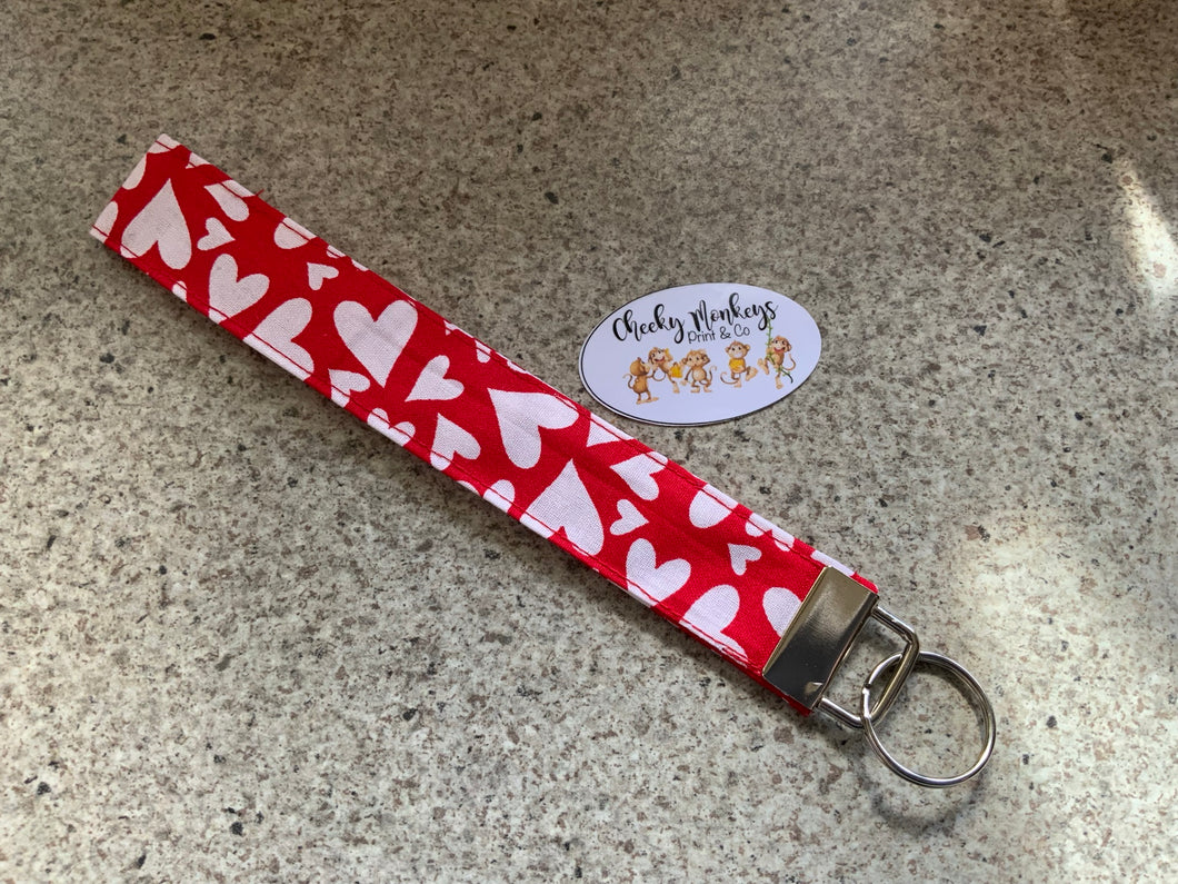 Red Hearts Wristlet