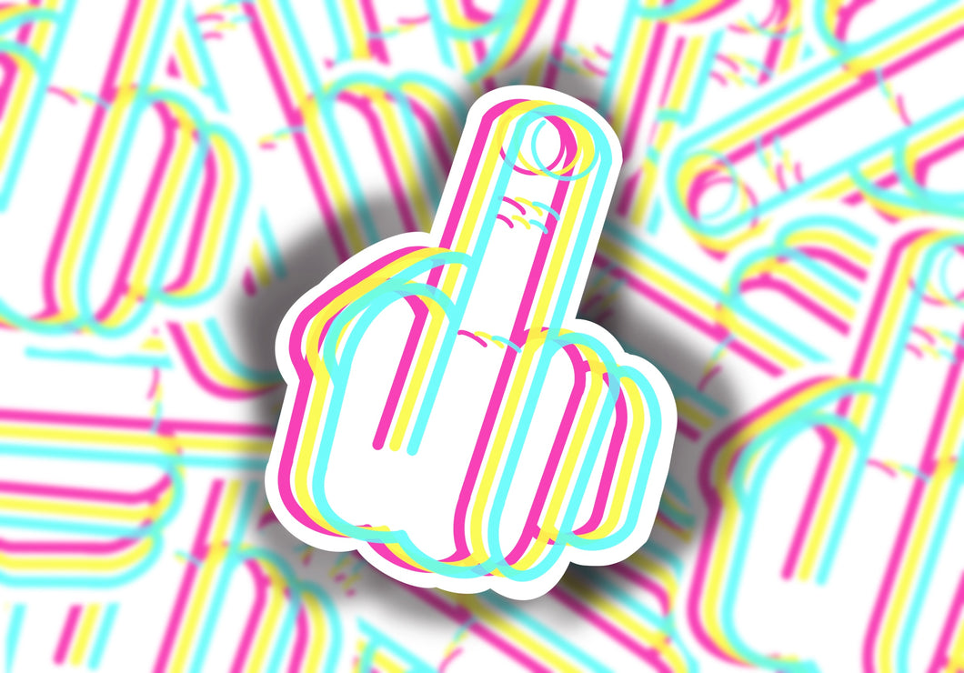 Trippy Rude Finger Sticker