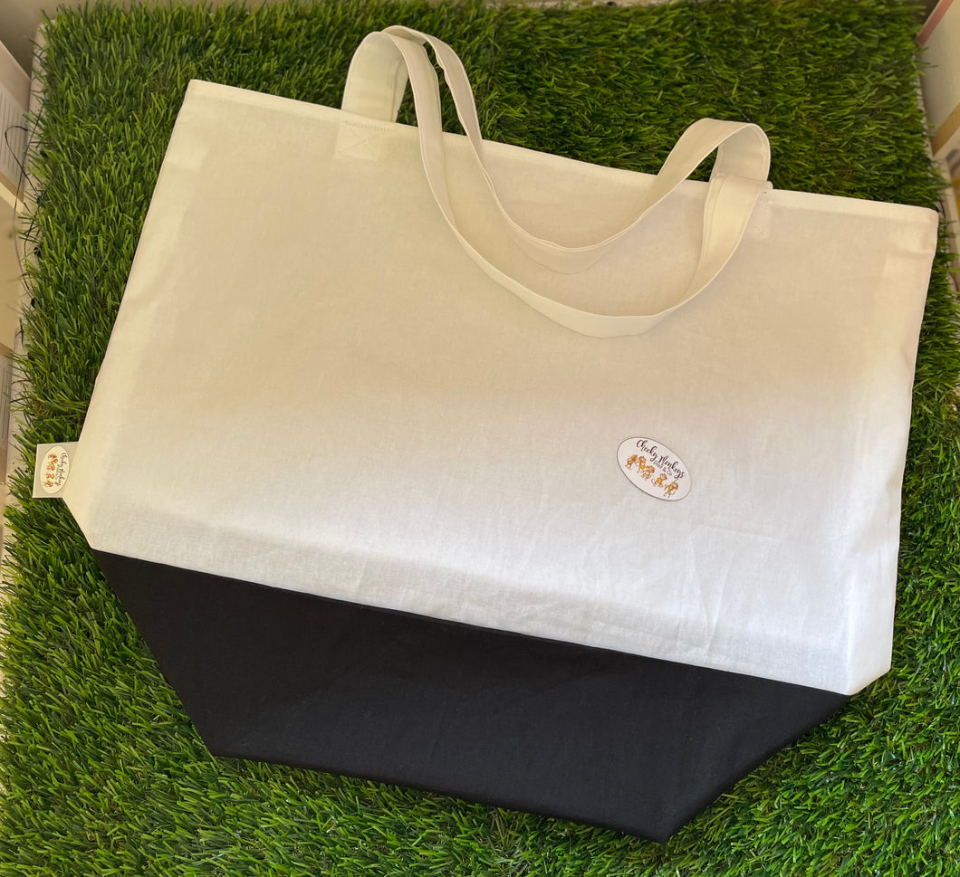 White (with black base) Tote Bag