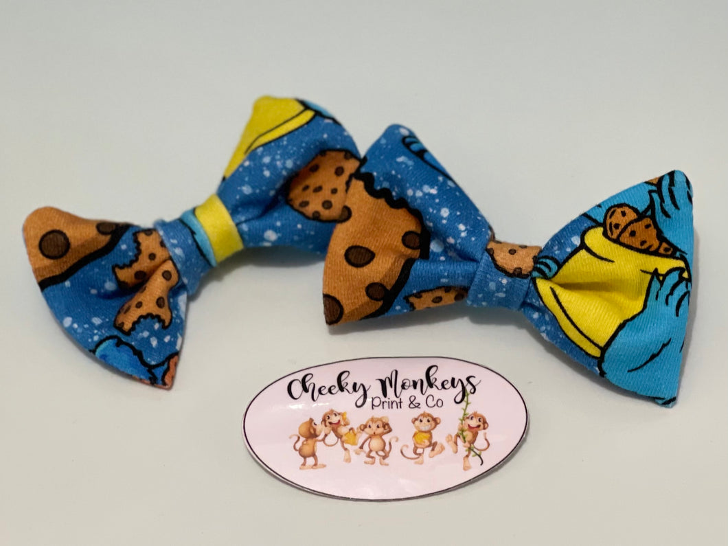 Cookie Monster Bow Clips - 2 Pack