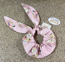 Load image into Gallery viewer, Unicorn - Pale Pink - Bow Scrunchie
