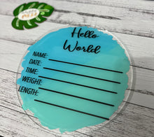 Load image into Gallery viewer, Blue / Green Hello World Acrylic Sign
