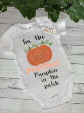 Load image into Gallery viewer, Prettiest Pumpkin Baby Onesie
