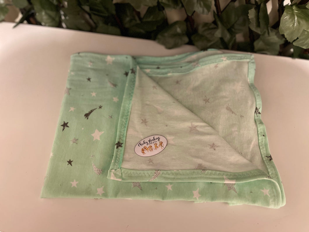 Mint Green Starry Cotton Blanket