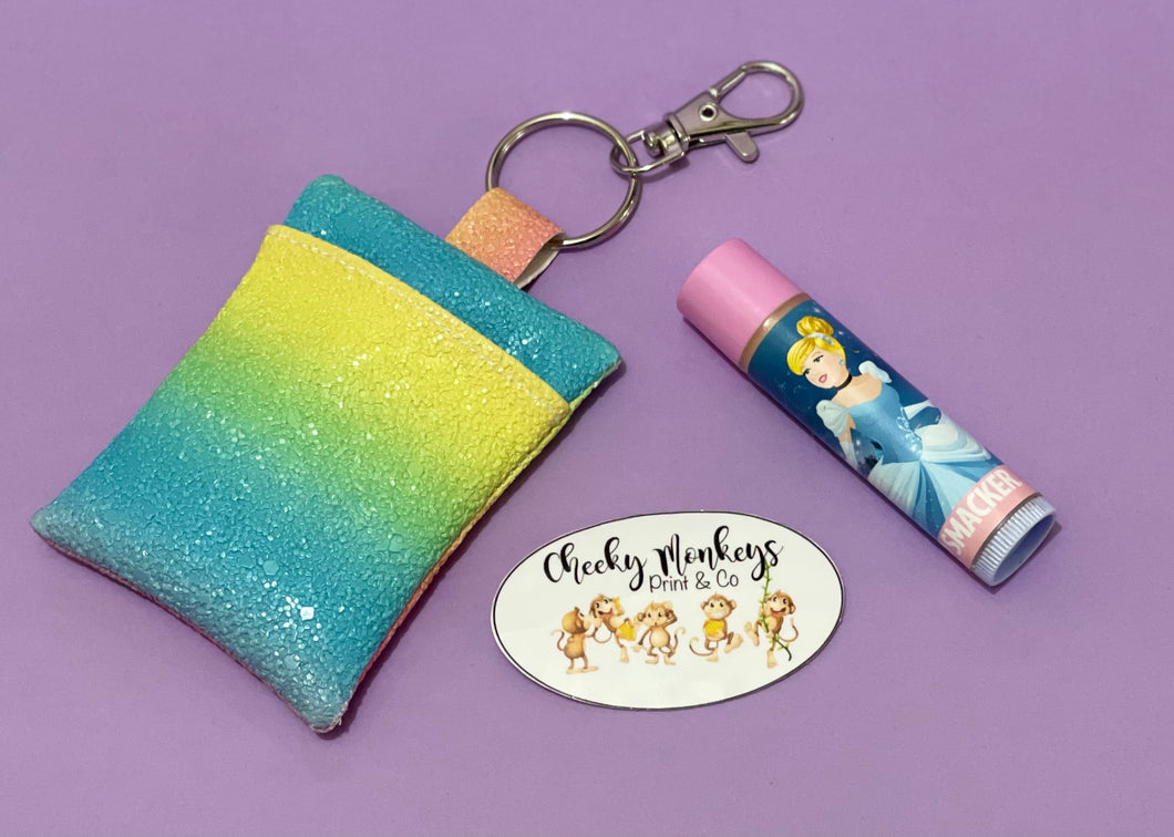 Mermaid Scales ChapStick Key Chain Holder