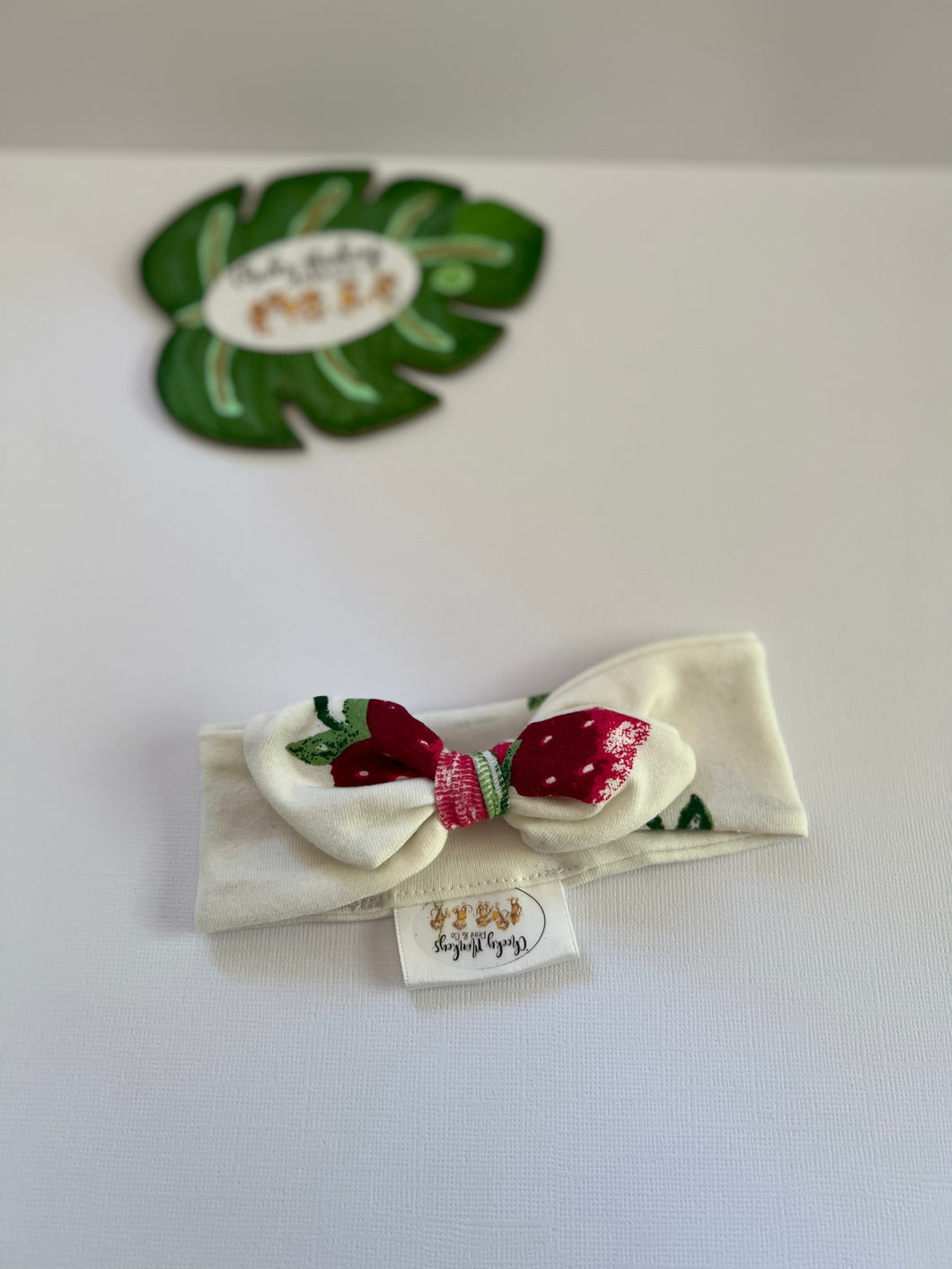 Strawberry Hearts Bow Knot Head Band