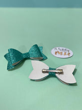 Load image into Gallery viewer, Glitter Blue Bow Clips - 2 Pack
