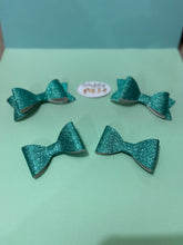 Load image into Gallery viewer, Glitter Blue Bow Clips - 2 Pack
