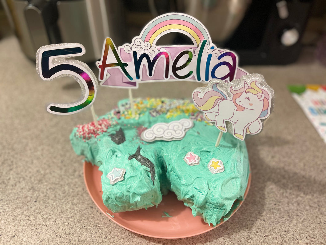 Unicorn Cake Topper Set