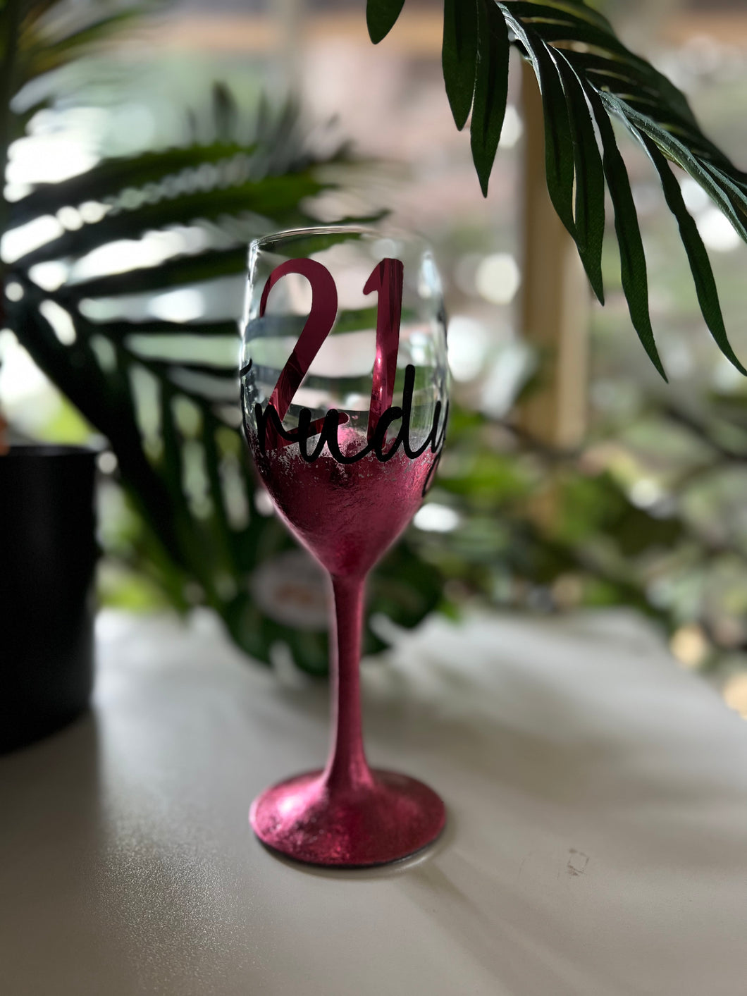 21st - with name - Wine Glass