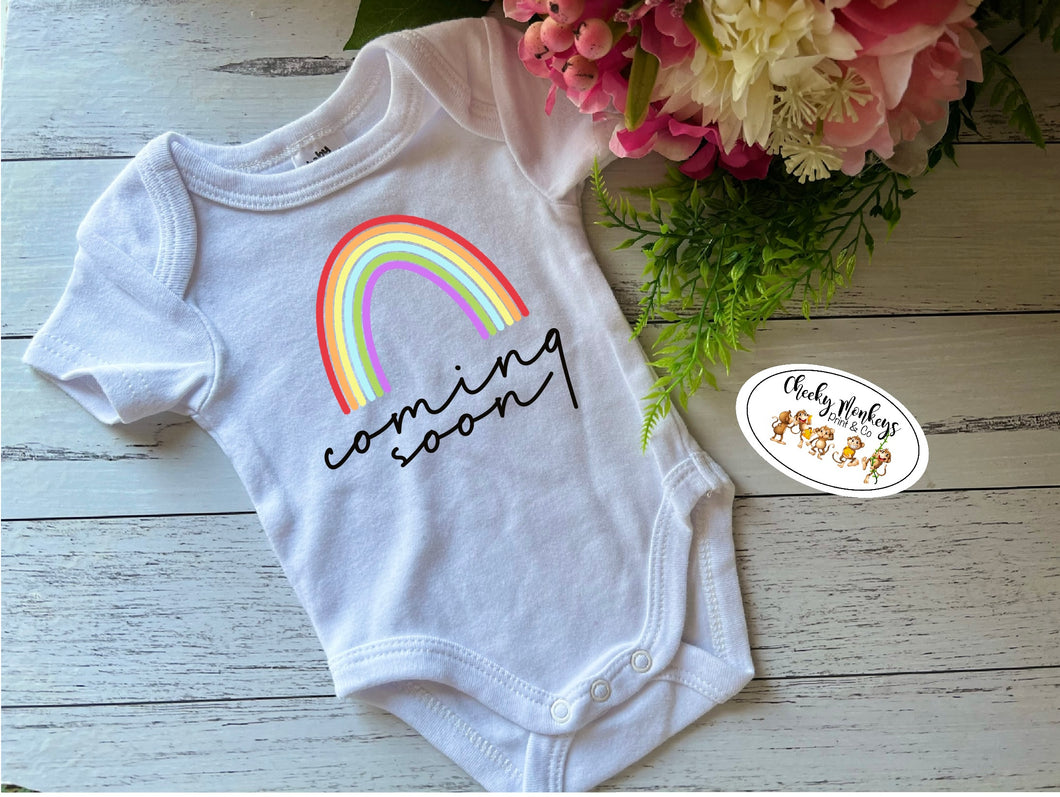 Rainbow Coming Soon Onesie